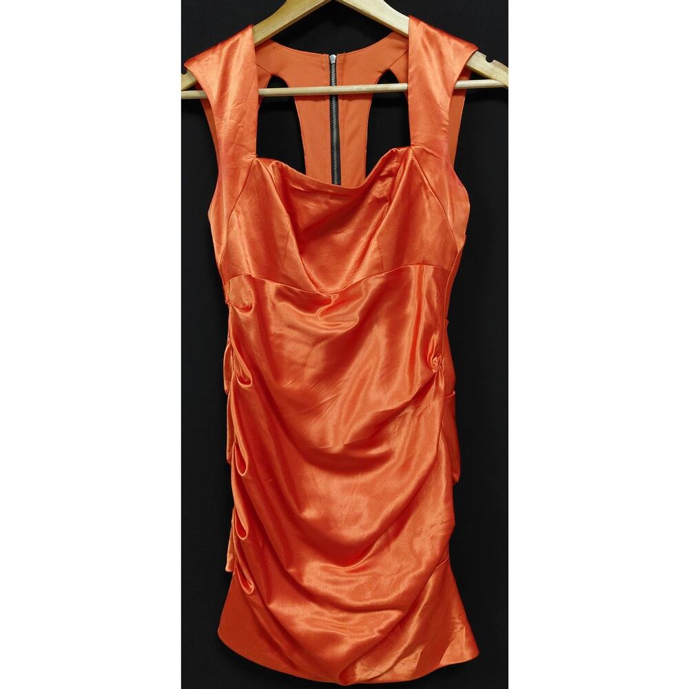 Hailey Logan by Adrianna Papell Orange Ruched Dress Solid Size 5/6